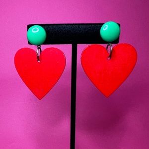 Luxulite Wood Heart Valentine’s Day Earrings